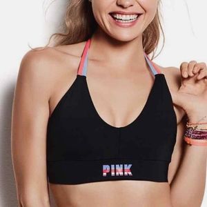 PINK. Ultimate Unlined Halter Bra | Top. Size Small